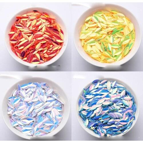 Gold glitter sequin DIY handmade 6 × 15mm three-dimensional beads wedding dress accessories accessory party decoration sequins