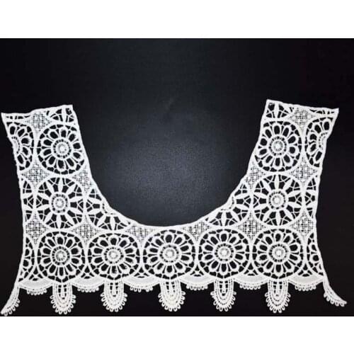 1pcs Embroidery Round Sexy U Lace Neckline Fabric DIY Collar Lace Fabrics For Sewing Supplies Crafts
