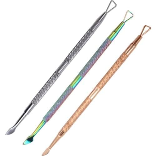 1pcs Cuticle Push Stainless Steel 0.7*2.5MM Rod Stick Pusher Cuticle Dead Skin UV Gel Polish Push Manicure Tool For Nails Art