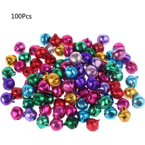 100pcs Aluminum Mini Jingle Bells Loose Beads Charms Pendants for Festival Party Christmas Tree Decor DIY Craft Accessories