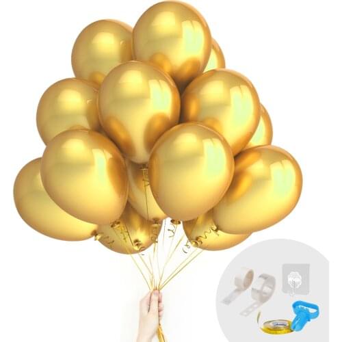 12inch Gold Balloons Latex Party Balloons Helium Round Wedding Birthday Bridal Baby Shower Graduation Anniversary Decorations