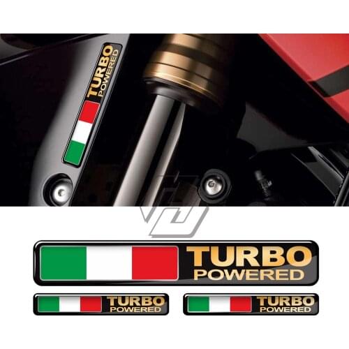 3D Turbo Powered Sticker Italy Flag Decals Motorcycle Tank Decal Car Turbo Stickers