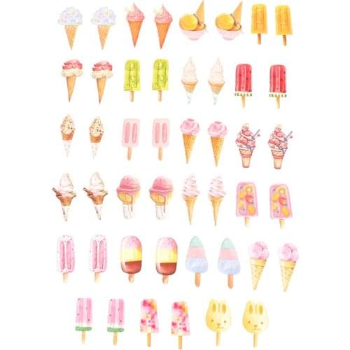 46pcs/box Ice Cream Paper Lable Sealing Stickers Crafts And Scrapbooking Decorative Lifelog DIY Stationery