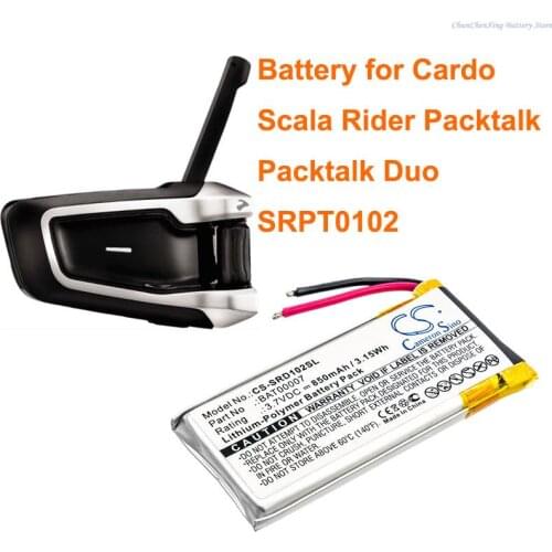 Cameron Sino 850mAh Wireless Headset Battery for Cardo Scala Rider Packtalk, Packtalk Duo, SRPT0102