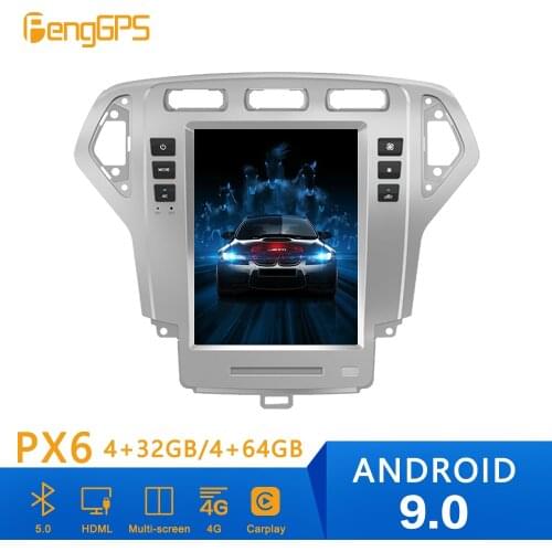 Android 9.0 Tesla Style Car Radio Vertical Screen For Ford Mondeo MK4 2007-2010 GPS Navigation Recorder Multimedia No CD Player