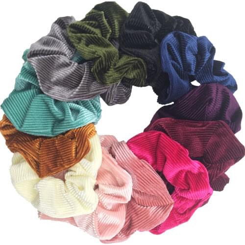 Scrunchies Hair Velvet Stripe Fabric Scrunchies Hair Accessories For Women Elastic Hair Bands Girls Elegant Ponytail Hair