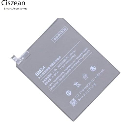 Ciszean 10Pcs 3090mAh BM34 Replacement Battery For Xiaomi Mi Note Pro Bateria Batterij Accumulator AKKU