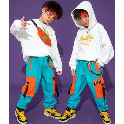 Kids Festival Hip Hop dancing Clothing Hoodie Tops Cargo Pants for Girls Boys Jazz Dance Costume Clothes Halloween Street wear