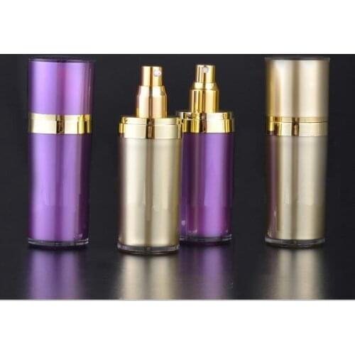 80ML Gold/purple acrylic cone-shape bottle for serum/lotion/emulsion/foundation/essence cosmetic packing plastic bottle