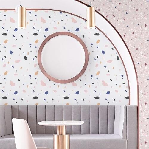 Funlife®40x250cm Terrazzo Wall Sticker Removable Oil Proof Peel & Stick Tile Sticker for Living Room Bathroom Kitchen Home Decor