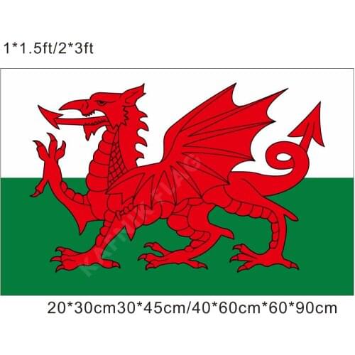 KAFNIK,free shipping 20*30cm/30*45cm/40*60cm/60*90cm small flags Wales Flag for Countries World Event Decorative Flags