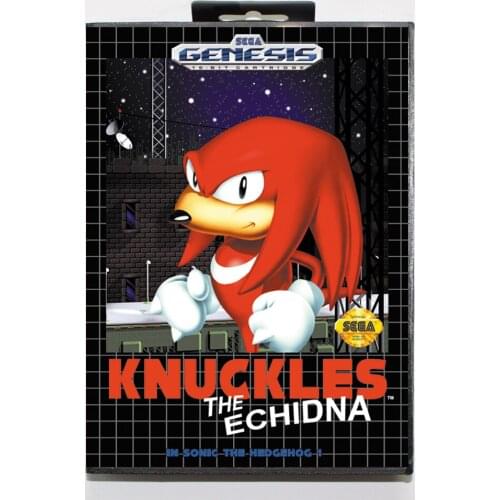 Knuckles Echidna In Sonic 1 16bit MD Game Card For Sega Mega Drive/ Genesis with Retail Box