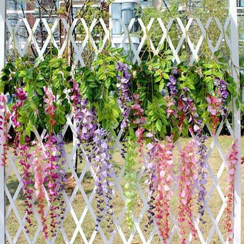 Hot Sale Artificial Wisteria Flowers Vine Silk Flower Wedding Garden Restaruant Bar Home Party Indoor Outdoor Hanging Decor