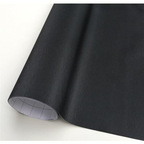 Brushed Black Vinyl Film Wrap Car Wrapping Foil Bubble Free For Furniture Console Computer Laptop Phone Cover