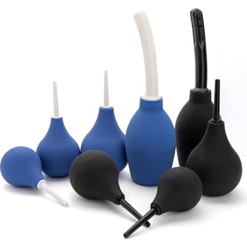 Medical Silicone Anal Cleaner Safe Rectal Syringe Stream Douche Enema Colon Vaginal Cleaner Tool for Gay Men and Women sex toys