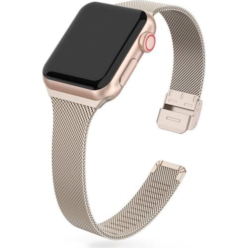 Milanese Strap Slim Metal Bracelet Black Stainless Steel Adjustment Watch Mesh Metal Loop Replacement Band WB177