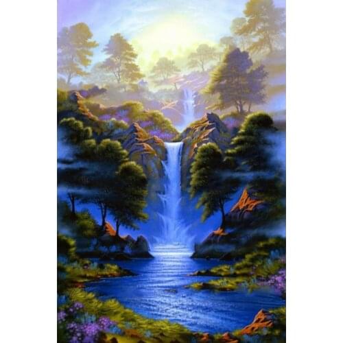 DIY 5D Mosaic Fall Landscape Full Drill Round Diamond Resin Painting Kit 3d Painting Round Drill Gift Home Decoration Paiting