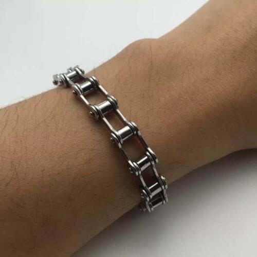 Stainless Steel Bicycle Chain Bracelet Mens and Womens Hip Hop Rock Bracelet Cyclist Competition Leisure Sports Party Jewelry