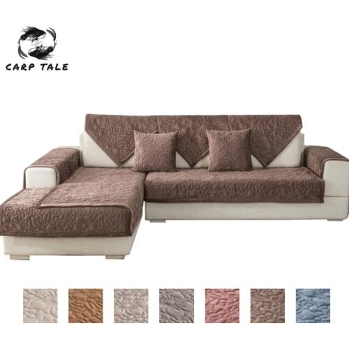 Plush Non-slip Sofa Cushion Couch Cover Sofa Covers For Living Room Slipcover Towel Corner Sofa Cover For 3-seater L shape Sofas