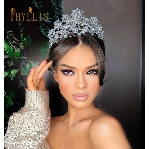 A13 Luxury Wedding Tiaras and Crowns for Bride Bridal Girl Silver Headband Retro Wedding Hair Jewelry Women Headwear