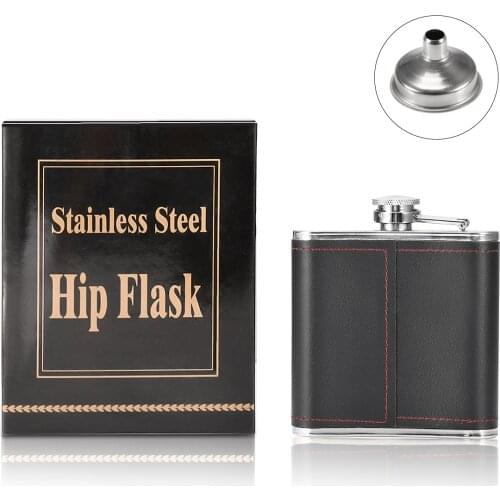 Flask Hip Flask Stainless Eagle Steel Material 6oz Leather Protect Pattern Whiskey Alcohol Liquor Hip Flask For Mens Gifts