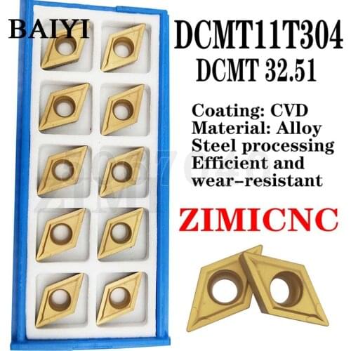 10pcs DCMT11T304 DCMT11T308 ZM6020 Internal Turning Tool dcmt 11t304 DCMT 11T308 Carbide insert Lathe cutter Tool turning insert