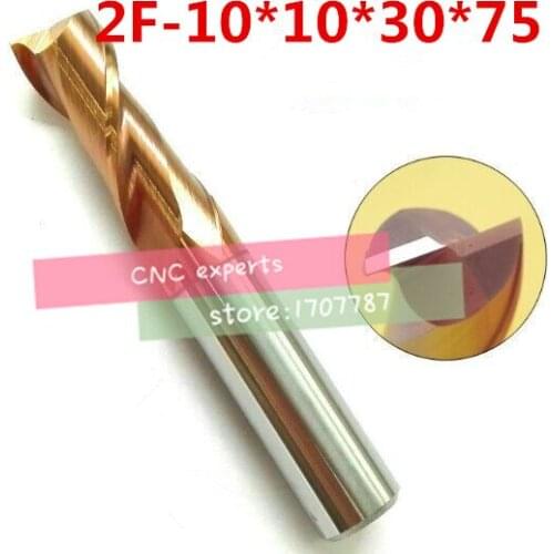 2F-10*10*30*75 HRC60,carbide Square Flatted End Mills coating:nano 2 flute diameter 10.0 mm, The Lather,boring Bar,cnc,machine