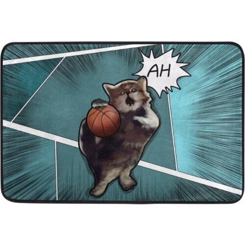Funny Doormats 3D Cat Playing Basketball Door Entrance Welcome Mats Bathroom Mat For Toilet Bathroom Rug Toilet Mat Tub Rug