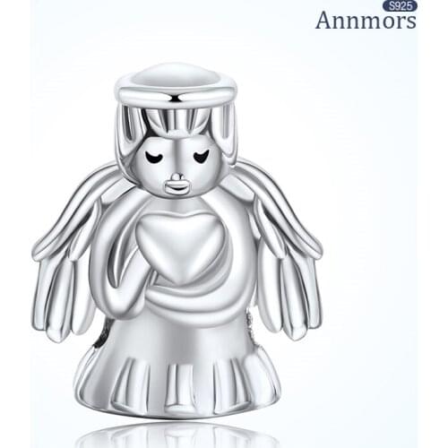 Angel 925 Sterling Silver Fits Pandora Charms Bracelets for Woman Girl Beads Gifts for Women Bracelet and Necklace