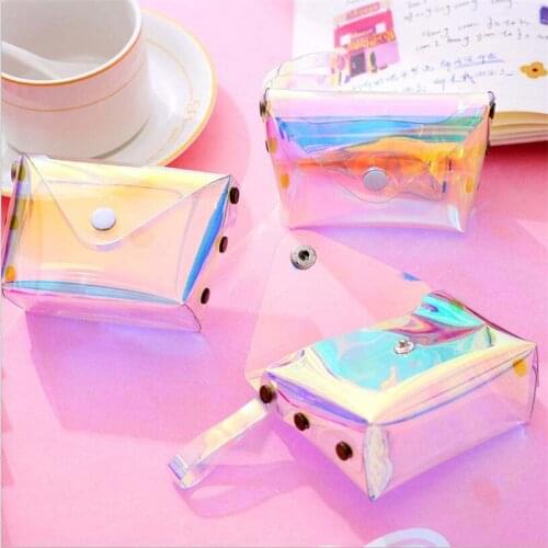 Women Small Coin Bag Fashion Laser PVC Clear Girls Wallet Purses Female Mini Money Key Coin Pouch Kid Christmas Gift