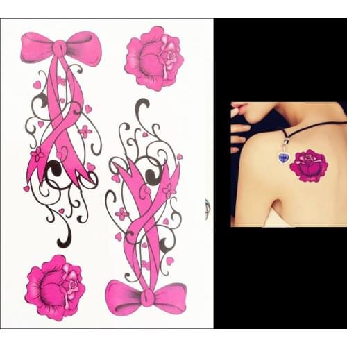 1 Sheet Hot Fashion Waterproof Tatoo HB028 Women Bow Tie Flower Arm Shoulder Back Body Art Temporary Tattoo Sticker Paper Design