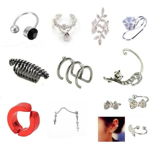 1 PC Hot Elf Ears Earring Pierced Ear Clip Female Earrings And Earrings Gothic Punk Wrap Cuff Earrings Unisex Fashion Jewelry