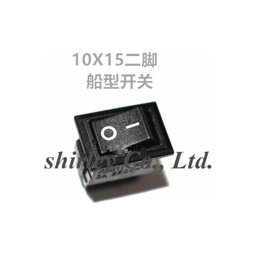 10pcs On-Off KCD11 2Pin 2P Black Red Boat Car Rocker Switch 3A 250V 6A 125V AC Button KCD1-11 10*15 10x15