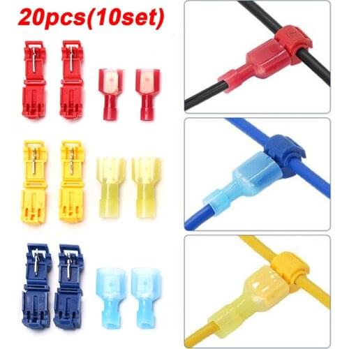 20Pcs(10set) Quick Electrical Cable Connectors Snap Splice Lock Wire Terminal Crimp Wire Connector Waterproof Electric Connector