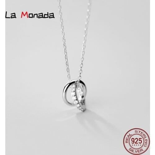 42cm-46cm Female Necklace For Women On Neck Silver 925 Chain Necklaces Women Circle Interlock Girls Fashion Jewelry Minimalist