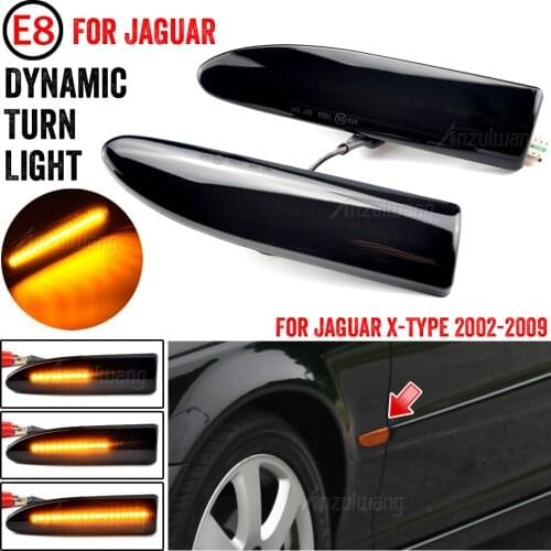 Car Side Marker Lights For Jaguar X-Type 2003-2009 Dynamic LED Turn Signal Flowing Water Flashing Lamps Blinker Indicator