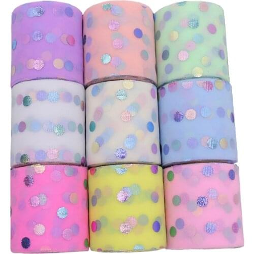 Glitter Sequin Tulle Roll 6cm 10Yards Spotted Tulle for DIY Tutu Skirt Pom Wedding Birthday Decoration DIY Party Carft Supplies