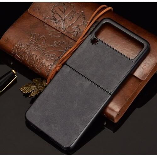 Case for Galaxy Z Flip 3 Premium PU Leather Hard Cover for Samsung Galaxy Z Flip3 5G