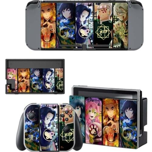 Demon Slayer: Kimetsu no Yaiba Skin Nintend Switch Sticker for Nintendo Switch Full Set Faceplate Stickers Console Joy-Con Dock