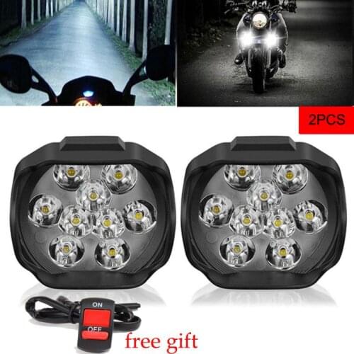 1/2 Pcs Led Motorcycles Headlight White Super Bright 6LED Working Spot Light Motorbike Fog Lamp 1500LM LED Scooters Spotlight