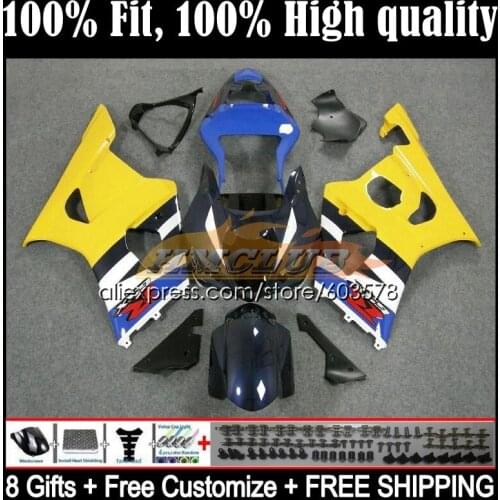Injection For SUZUKI GSXR-1000 1000CC GSXR1000 K3 9CL.75 GSX-R1000 GSX R1000 03 04 GSXR 1000 CC 2003 2004 Fairing Blue yellow