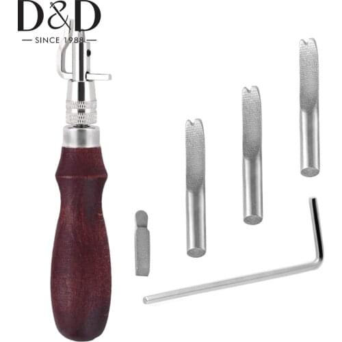 Leather Groover Tool Adjustable Stitching Groover and Creasing Edge Beveler Leathercraft Kits Leather Carving Cutting Edge Tools
