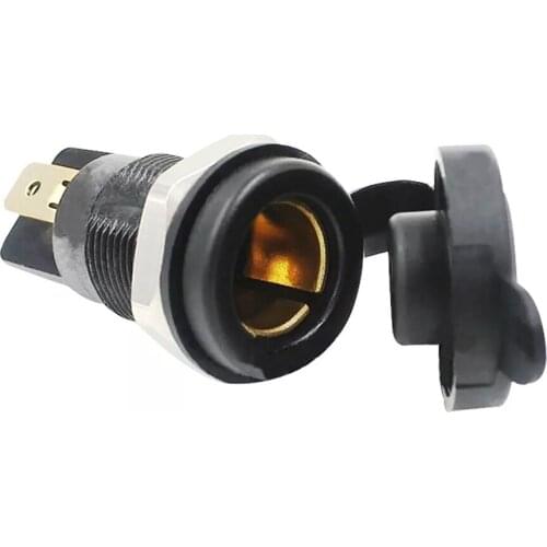 JEAZEA DC12V / 24V Plastic Waterproof Car Motorcycle Cigarette Lighter Power Socket Plug Outlet Car Accessories for VW Audi BMW