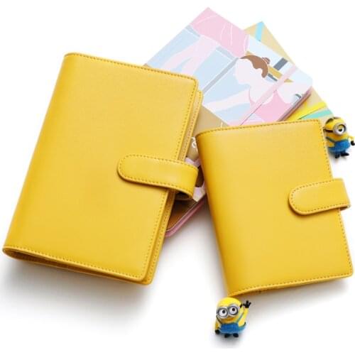 Amnery Leather Notebook Cover A6 Personal /A7 Pocket Ring Binder, 6 Round Ring Binder Journal Refillable for Pocket Filler Paper