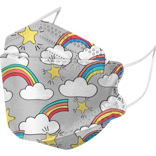 Ski Fasemask 4ply Filters Fish Mask 10-50pcs Adult Fashion Rainbow Printed Mouth Cover Masks Personal Mascarillas Balaclava