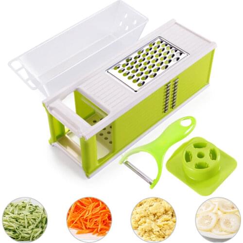 5 In 1 Multi-function Vegetable Cutter Shredders Slicers Fruit Potato Peeler Carrot Grater Kitchen Accessories With Drain Basket