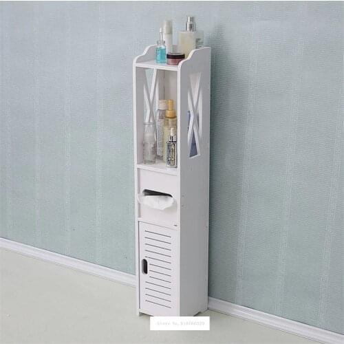 13 Modern Simple Waterproof Bathroom Storage Cabinet Floor Type Toilet Vanity Side Cabinet Multifunctional Tissue Storage Rack