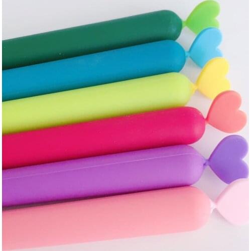 3pcs Heart Ya new items 17018 pen students soft black Gel Pens