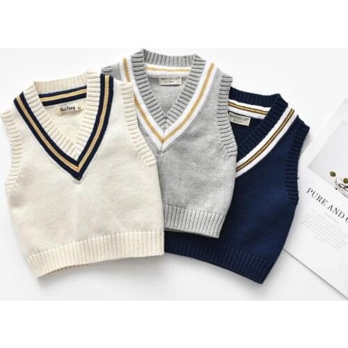 New Children Knitted Cardigan Autumn Boys Clothing Kids Girls Outerwear Jacket Sweaters Clothes Baby Boy Cotton Striped Vest