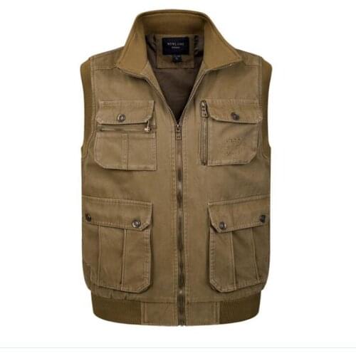 New S-4XL Men Vest Masculino High Quality Sleeveless Jacket Homme Classic Unloading Tactical Waistcoat Man multi-pocket vest